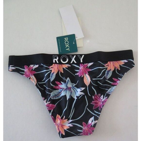 Roxy ERJX404355 Women's Sz XS Anthracite Floral Active PT Belted Bikini Bottom - Picture 2 of 3